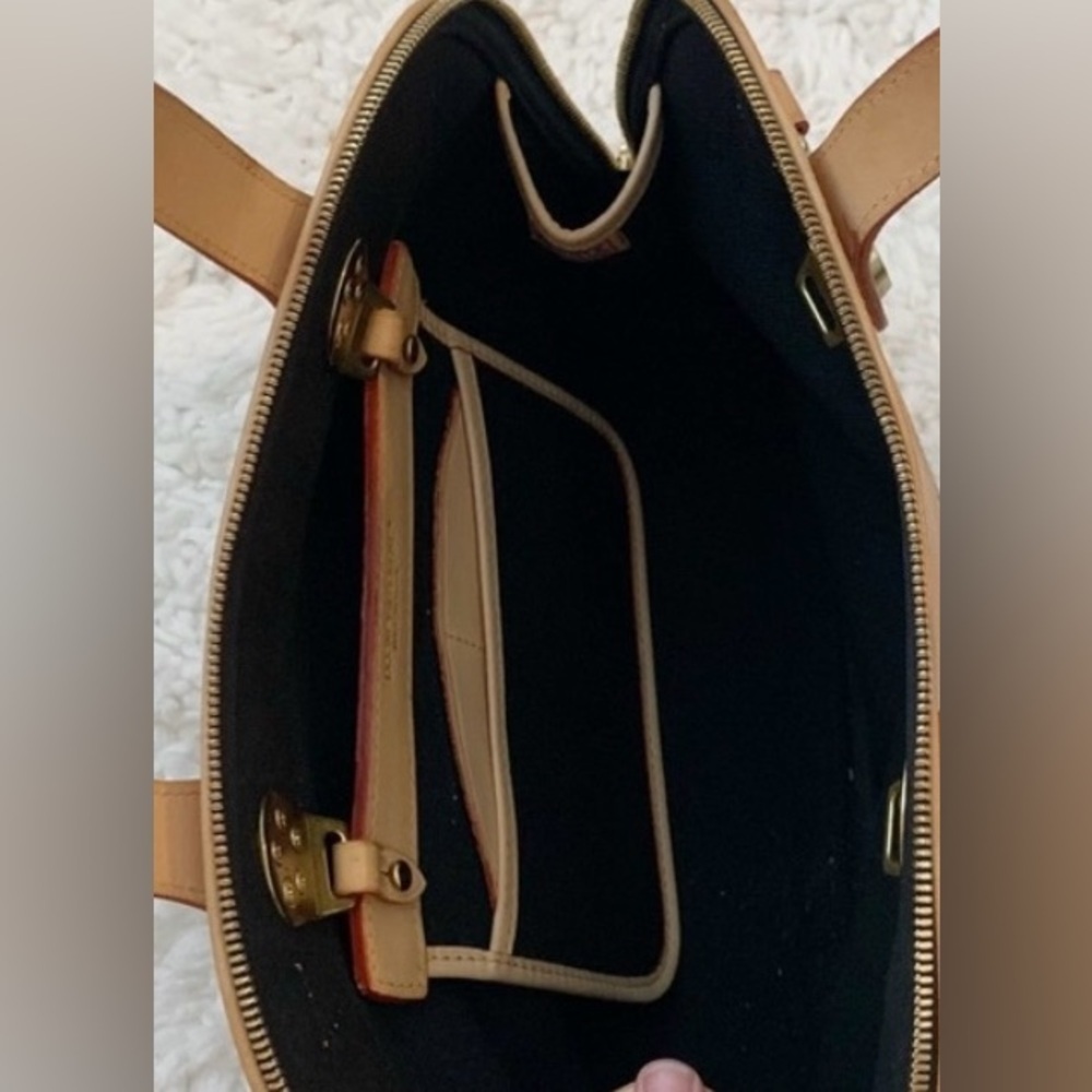 Dooney & Bourke Black Tan Leather Satchel Crossbody Shoulder Bag - Picture 8 of 12